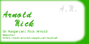 arnold mick business card